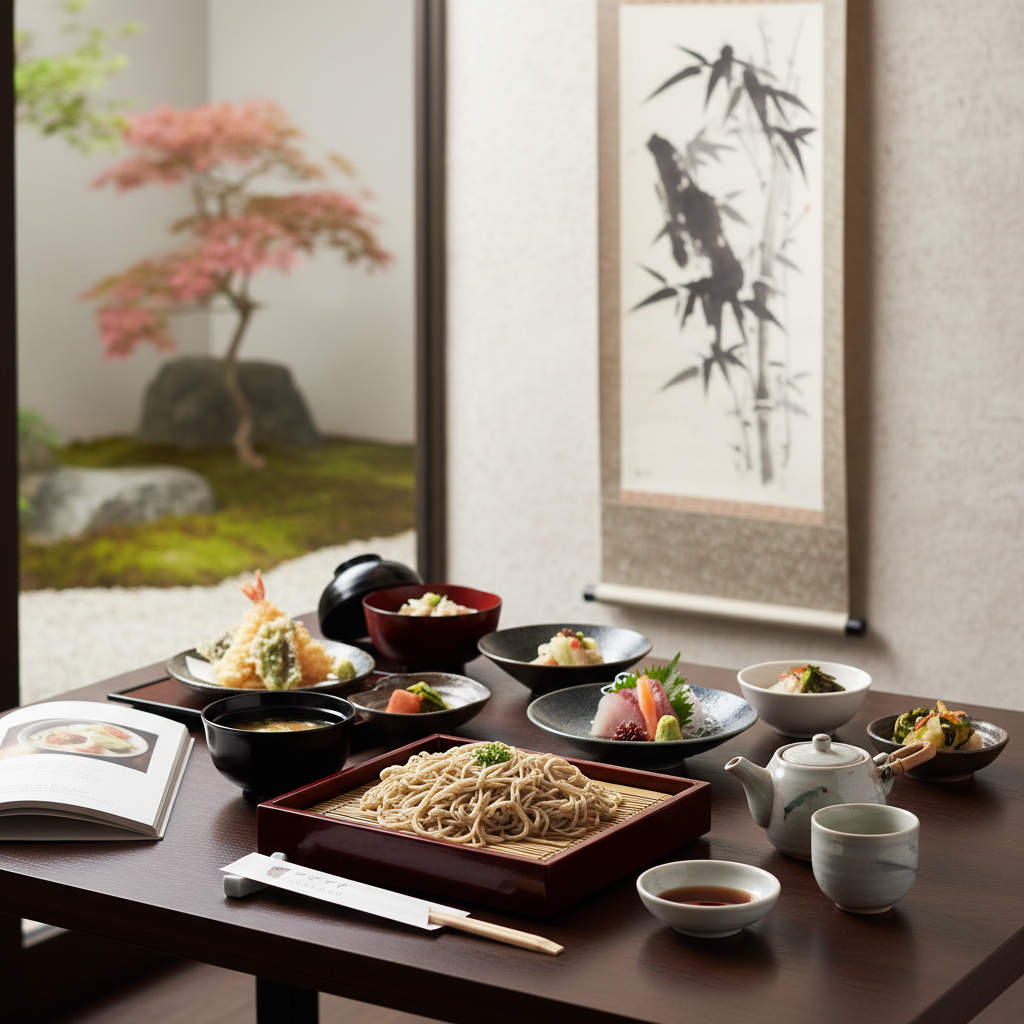 日本の伝統的な蕎麦の食体験を深めるために、他にどのような和食文化を学ぶべきですか？